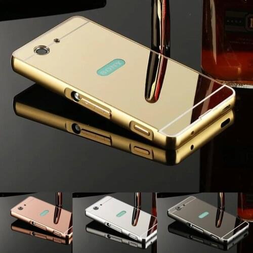 Luxury Metal Case For coque Sony Xperia Z3 Compact Shell D5803 D5833 M55W Aluminum Frame Mirror Back Cover Phone Case