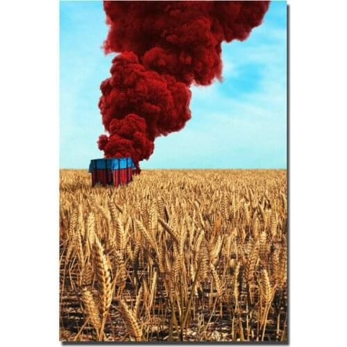 S Battlegrounds PUBG Silk Fabric Wall Poster Art Decor Sticker Bright