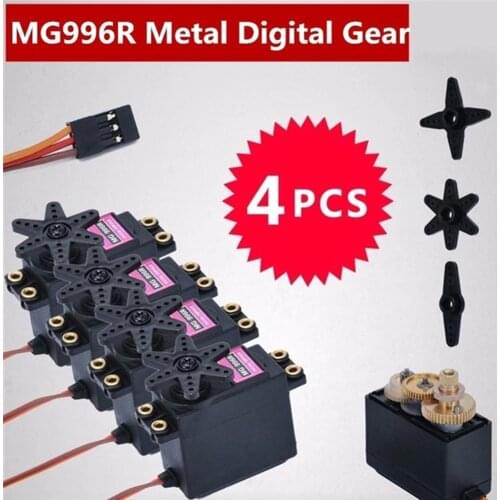 4pcs MG996R Metal Gear MG995 Digital Torque Servo Motor for RC Truck Racing Auto Accessories