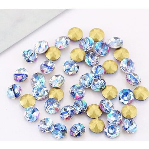 Blue Color Drop Shape Rhinestones Crystal Pointback Glass Crystals Nail Art Decoration DIY Rhinestones Small Size