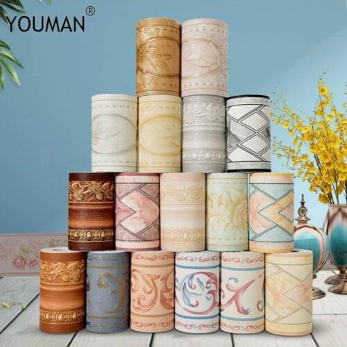 Modern waterproof home decoration PVC waist wall stickers bathroom kitchen living room self-adhesive wall border stickers