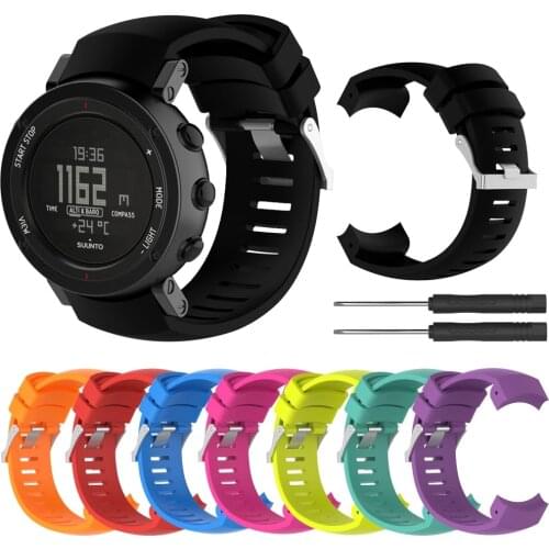 Sport Silicone Watch Band Strap for Suunto Core ALU Black GPS Smart Watch Rubber Replacement Wristband for Suunto Core ALU Black