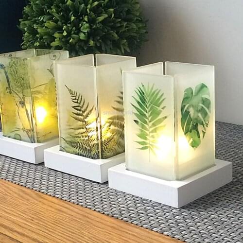 Glass candlestick green glass jars for candles candlelight dinner bar restaurant decoration romantic candlestick props