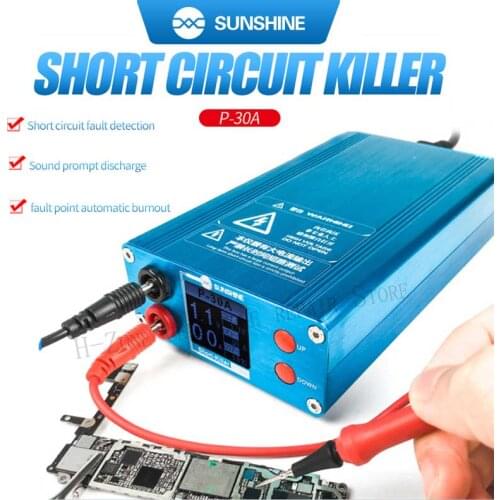 SUNSHINE P30A short circuit fault detection and burnout for mobile phone computer PCB motherboard repair for IPhone HUAWEI IPAD