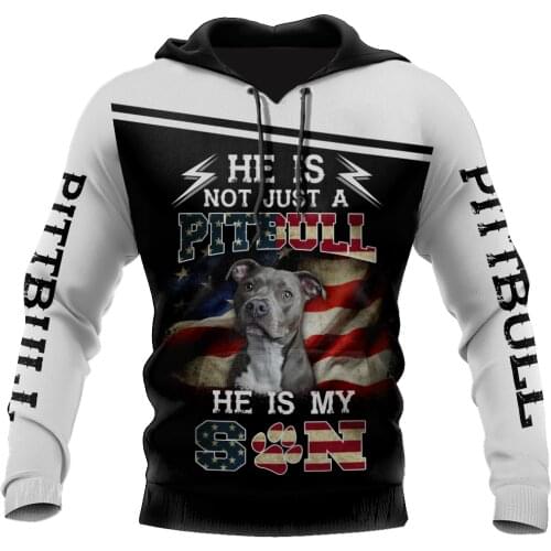Pit Bull Terrier American Flag 3D Print Hoodie For Men And Women Sweatshirt Streetwear Zip Pullover Casual Jacket Tracksuit-168