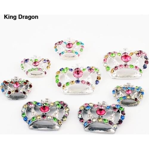 New Arrival Rhinestone Crown Embellishment Used On Decoration Or DIY Flat Back 19MM Or 29MM 10PCS/Lot Silver Color KD622