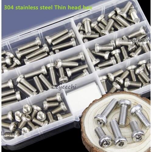 High quality M5/M6 304 Stainless Steel Thin Head Hex Socket Screws Bicycle Hex Bolts Assortment Kit