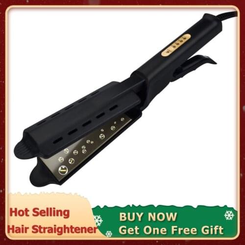 Steam Hair Straightener Best Seller Ceramic Flat Iron Professional Widen Tourmaline Panel Hair Brush Hair Curler for Women