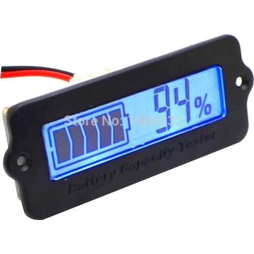 WS16 12V-48V Lead-acid Lithium Blue LCD Voltmeter Meter Battery Capacity Tester Indicator Monitor Analyzer 12V 24v 36v 48v Car