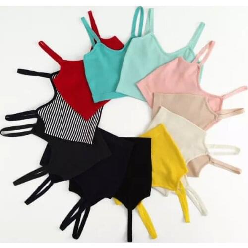 Candy-colored knitted sling vest bottoming shirt Slim all-match sling wrapped chest corset top