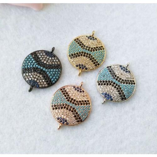 10 pieces CZ zircon Micro Pave Connector Turkish Style Double Bails Charm DIY Bracelet necklace Jewelry Finding C227