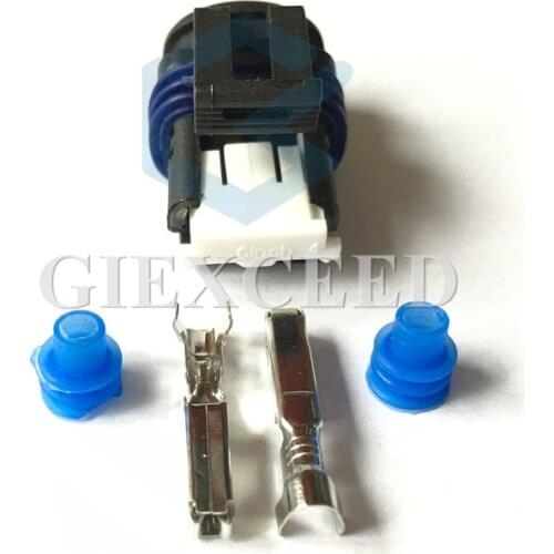 2 Sets 2 Pin Oil Injector Plug Waterproof Automotive Connector Cable Electrical Clip Auto Socket