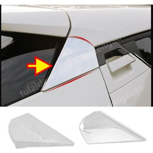 2pcs For Toyota CHR C-HR 2016-2021 Carbon fiber ABS Chrome Rear Window Spoilers Wing Cover Trim car styling accessories