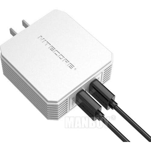 2020 Nitecore UA42Q 2-Ports QC USB Adapter 36W QC 3.0/2.0 Available Dual Ports Efficient High-speed Charging Mini light portable