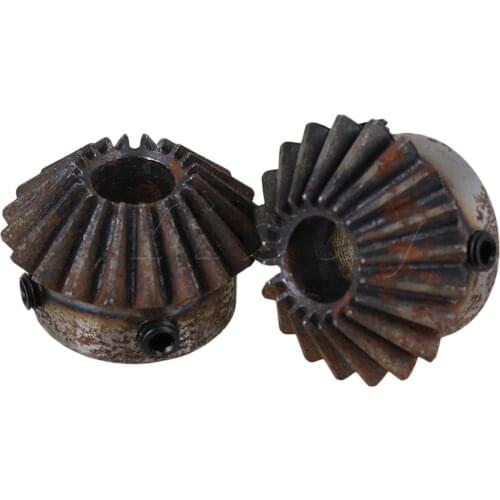 2xModule 1.5 Silver 10mm Hole 20T Steel Tapered Bevel Gear Wheel with Top Screws