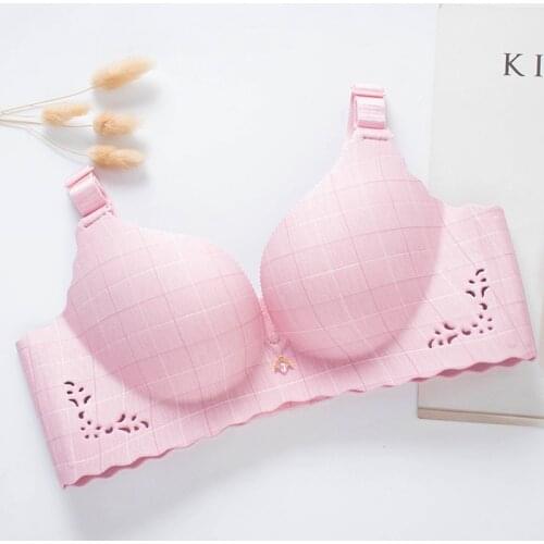 32-40 BC Large Size Lady Seamless Push Up Bra For Women Breathable comfortable Underwear Gathered Breast Plunge Deep U Bralette