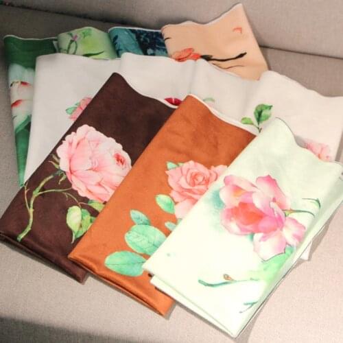 35*50cm Flower Imitation Silk Diy Bag Fabric Cloth Sewing Pattern Fabric Patchwork Craft Material Textile Cartoon Bag Fabric D30