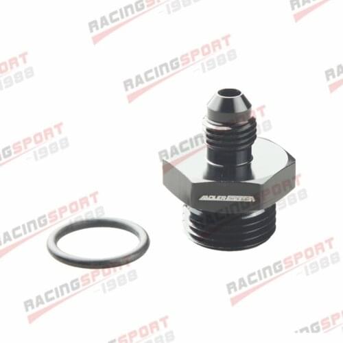 4AN AN-4 Male Flare To 8AN AN-8 Straight Cut O-Ring Adapter Fitting Black