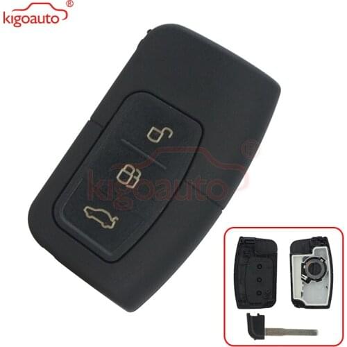 Kigoauto Smart key case 3 button for Ford Focus Mondeo C-Max included emergency key HU101