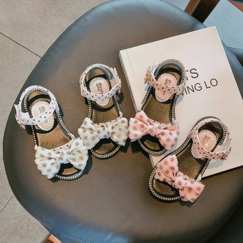 ChildrenS Beach Sandals For Baby Girl Dress Elegant Summer New Fashion Dot Bow Shoes For Kids 2021 1 2 3 5 7 8 9 10 11 12 Years