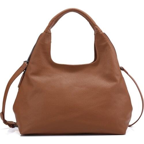 Designer Luxury Handbags Women Genuine Leather Casual Tote Simple Female Bags Large Capacity Lady Shoulder Crossbody Purse Black