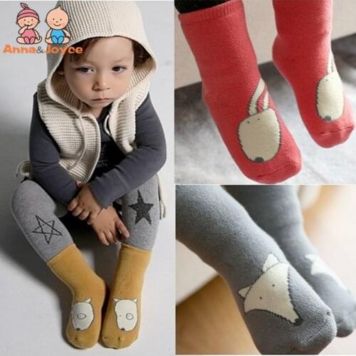 1pair/lot 2-4years Toddler Knee High Socks Baby Boy Girl Socks Cotton Cute Cartoon Animal Warmers