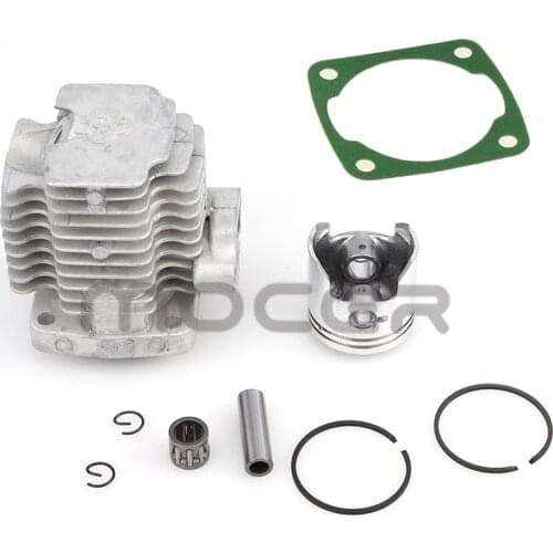 Cylinder Head Piston Kit with Rings Pin Clips for 49cc 2 Stroke Engine Motorcycle ATV Pocket Dirt Bike