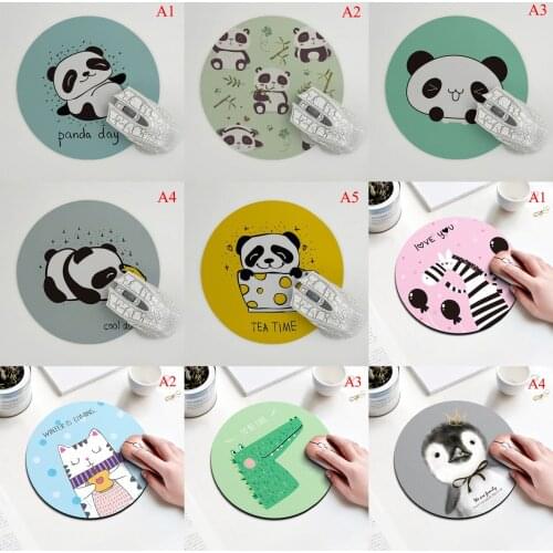 Gaming Mouse Pads Cat Dog Horse Panda Design Computer Mouse Padding Mat Ultra Soft Natural Rubber Annimal Series Mice Pad Round