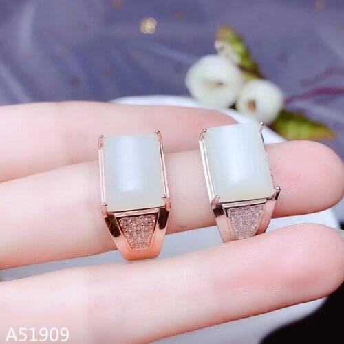 KJJEAXCMY fine jewelry 925 sterling silver inlaid natural gemstone and Tianyu men and women ring support test