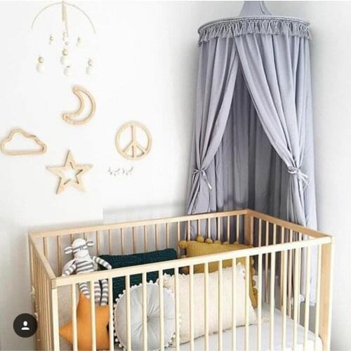 Nordic Childrens Room Dome Tassel Bed Valance Soft Cotton Bedroom Wall Hanging Decoration Mosquito netting Crib Tent Bed Mantle