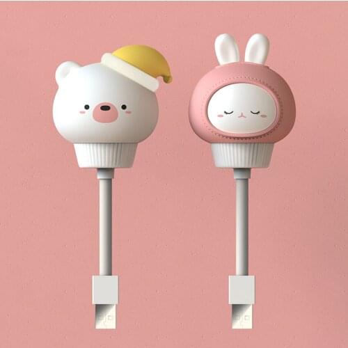 Cute USB LED Night Light Remote Control Night Lamp 0.2W Adjustable Brightness Energy-saving Lamps , Bedroom Bedside Night Lights