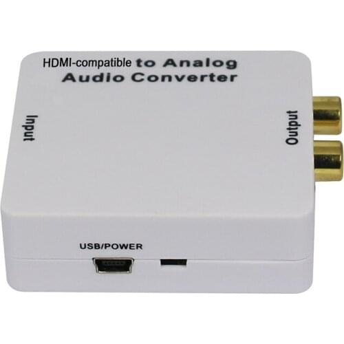 Mini HDMI-compatible to Analog Audio Converter HDMI-compatible to Stereo Audio Analog Adapter for DVD HDTV Monitor Projector