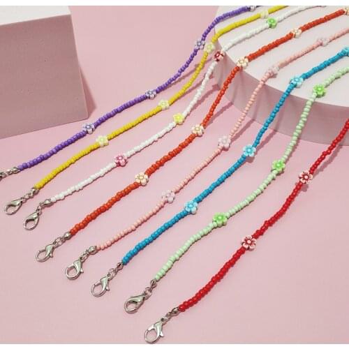 Fashion Mask Chain Colorful Beads Glasses Chains Non-slip Sunglasses Spectacle Holder Neck Cord Layers Bracelets Beach Jewelry