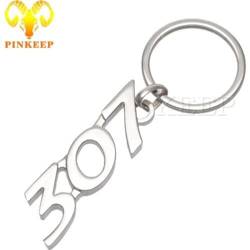 Fashion Metal Car Keyring Keychain Key Chain Key Ring Holder Keyfob For Peugeot 206 207 307 308 408 508 3008 Car Styling Pendant