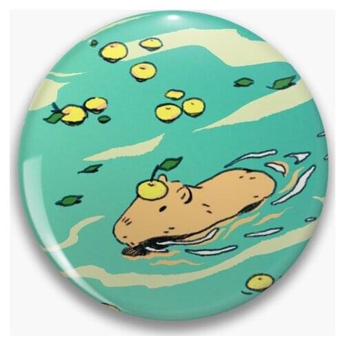 Capyuzu Soft Button Pin Jewelry Badge Collar Gift Cartoon Funny Lover Fashion Metal Brooch Creative Decor Hat Clothes Cute