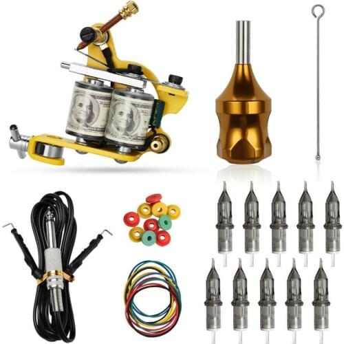 ATOMUS Assorted Rotary Tattoo Coil machine Gun Kit Shader & Liner Tattoo Supply with Cord Needles