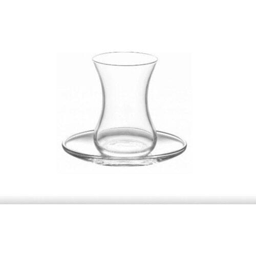 Set of 12 thin waist turkish tea cups high quality glasses-5 o'clock presentation serving - for six person - each glass 135 cc