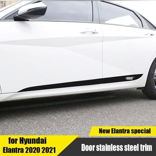 New door stainless steel trim strips modified decorative exterior upgrade Hyundai Elantra Avante CN7 2020 2021