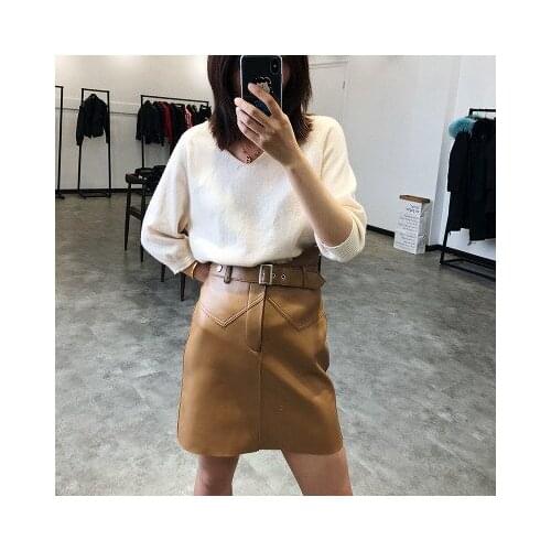 2020 Women New Real Genuine Sheep Leather Skirt G5