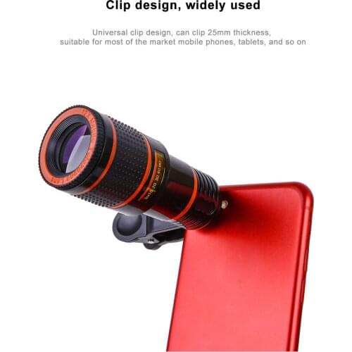 Clip-on 12x Phone Lens Optical Zoom HD Telephoto Camera Macro Lens Kit For Universal Mobile Phone Smartphone Telescope focus Len