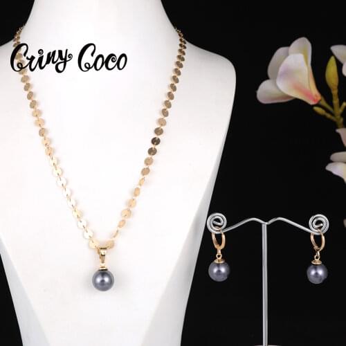 Hawaiian Polynesian Pearl Pendant Necklaces Trendy Gold Plated Long Chain Jewelry Sets 2021 Hoop Earrings Necklaces for Women