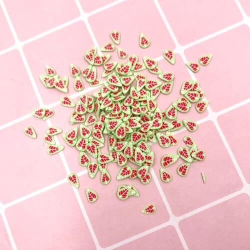 100g/lot Polymer Leaves Slice Soft Hot Clay Sprinkles for Crafts Making DIY Filler Decor Accessories For Slime Fluffy Plasticine