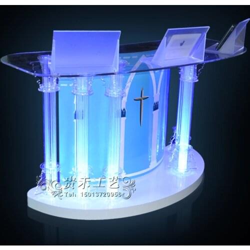GUIHEYUN Professional Acrylic Stand up, Floor-Standing Podium, Lectern (Clear) Important Auditorium Activities Furnitures