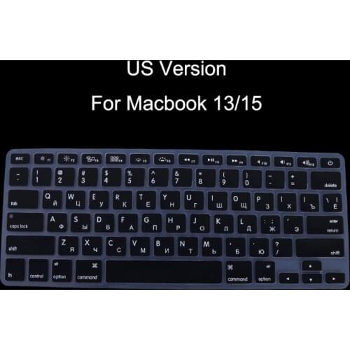 US Version Russian Keyboard Silicone Skin Cover For Apple Macbook Air Pro 13 15