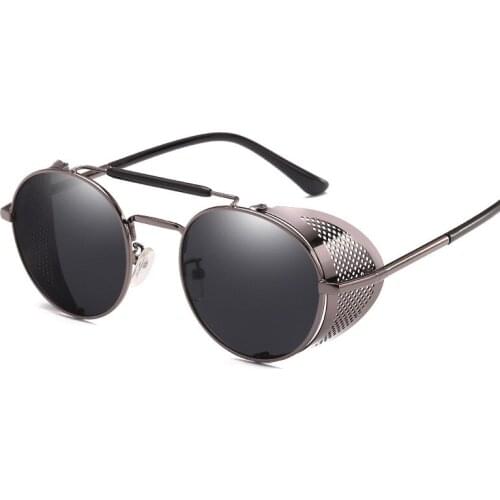 Steam Punk Sunglasses Sun Glasses for Female Male Round Sunglasses-women Brand Designer Steampunk Vintage Retro Uv400