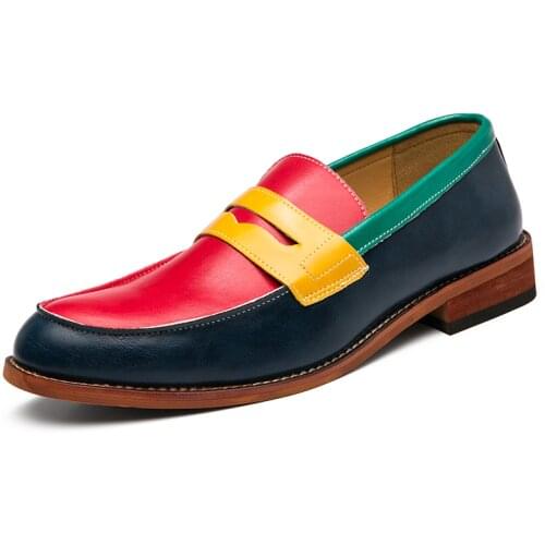 Mens Dress Shoes Formal Patchwork Leather Shoe Fashion Handmade Wedding Party Shoes Men Loafers Oxford Shoes Plus Us 5.5-13.5