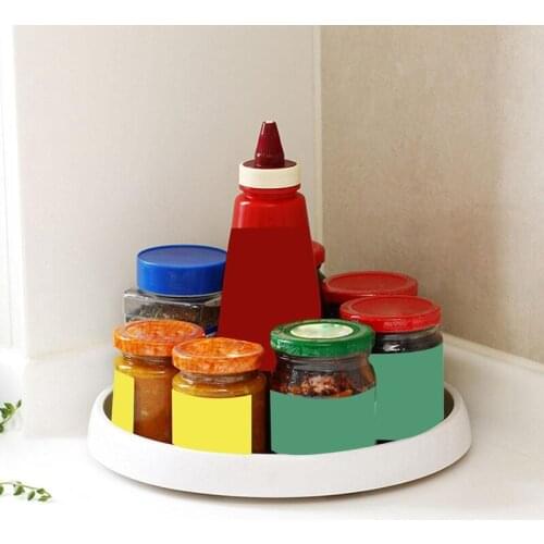 360 Rotation Non-Skid Spice Rack Pantry Cabinet Turntable with Wide Base Storage Bin Rotating Organizer for Kitchen Seasoning