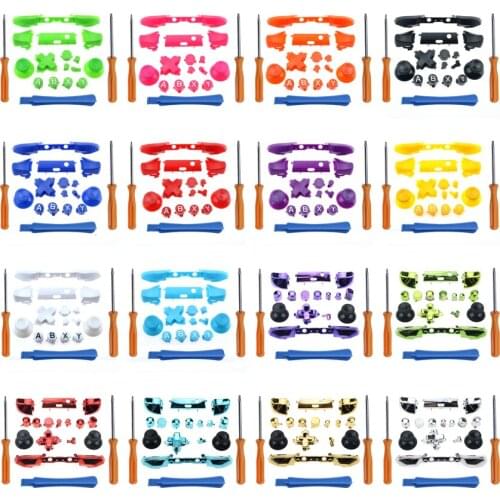 YuXi Plastic Chrome RB LB Bumper RT LT Trigger Buttons D-pad ABXY Key Grip Caps Replacement For Xbox One S Slim Controller