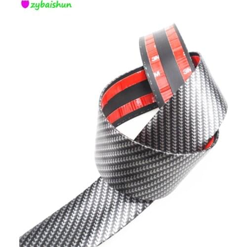 Car Protective Film Auto Roll Bumper Lip Protector Moulding Strip Self Adhesive Carbon Fiber Stickers For Citroen Peugeot Mazda