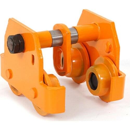 1 Ton Push Trolley Pull Capacity Adjustable Stainless Steel Push Trolley Beam Girder Tool Yellow Trolley Girder